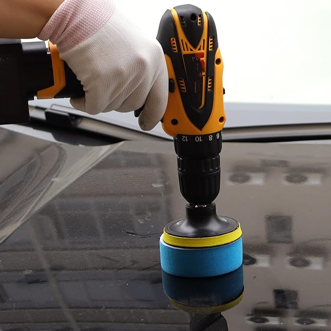 CTPICXM 74PCS 3Inch Car Headlight Restoration and Polishing Kit, Sanding Discs with 1/4" and M10 Backing Pad,Scouring Pads, Interface Pad, Wool Polishing Buffing Pad Polishing Buffing Wheel