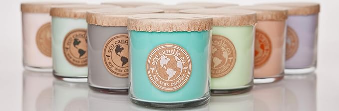 Eco Candle Co. Recycled Candle, Nag Champa, 6 oz. - Scents of Plumeria, Asian Resins, & Sandalwood - 100% Soy Wax, No Lead, Kraft Paper Label & Lid, Hand Poured, Made from Midwest Grown Soybeans