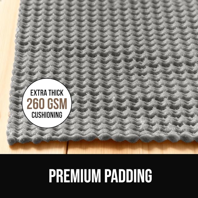 GORILLA GRIP Premium Dual Sided Extra Thick 2x10 Rug Gripper Pad for Hardwood Floors, Breathable Slip Resistant Pad Grips Under Carpet Area Rugs for Hard Surface Floor Protection, Easy Trim Mats, Gray