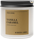 Hidden Label Vanilla Caramel Scented Candle, 12oz 2 Wick Non Toxic Candles for Home Scented, Natural Soy Wax Clean Burning Aromatherapy Candle, 70H Long Lasting for Gifts Stress Relief & Relaxation