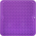 MicoYang Silicone Dish Drying Mat for Multiple Usage,Easy clean,Eco-friendly,Heat-resistant Silicone Mat for Kitchen Counter or Sink,Refrigerator or Drawer liner Purple M 12 inches x 12 inches