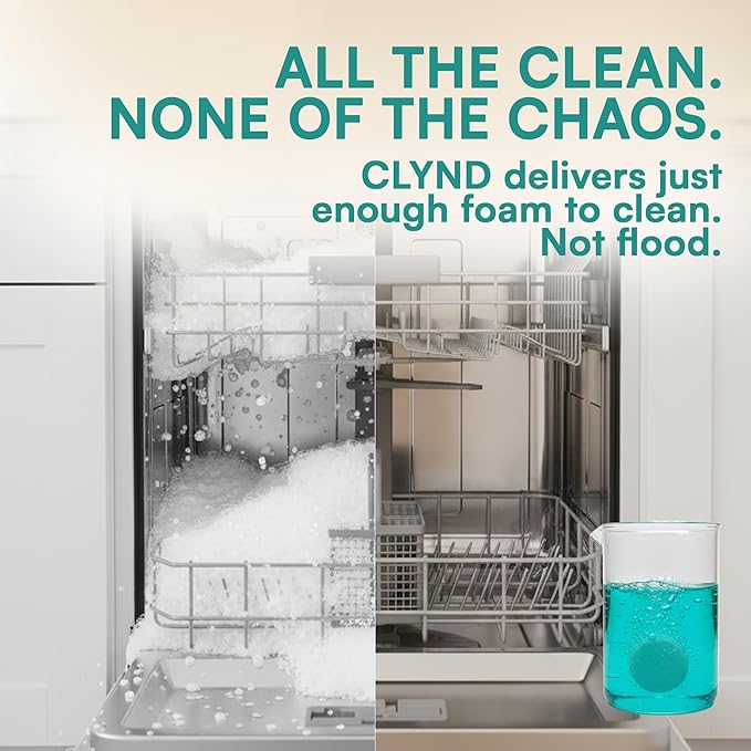 CLYND Dishwasher Cleaner and Deodorizer Tablets - 24 Pack Deep Clean Dishwasher Cleaning Tablets, Heavy Duty Streak-free Shine Dish Washer Cleaner, Natural Descaler and Odor Eliminator 12 Month Supply
