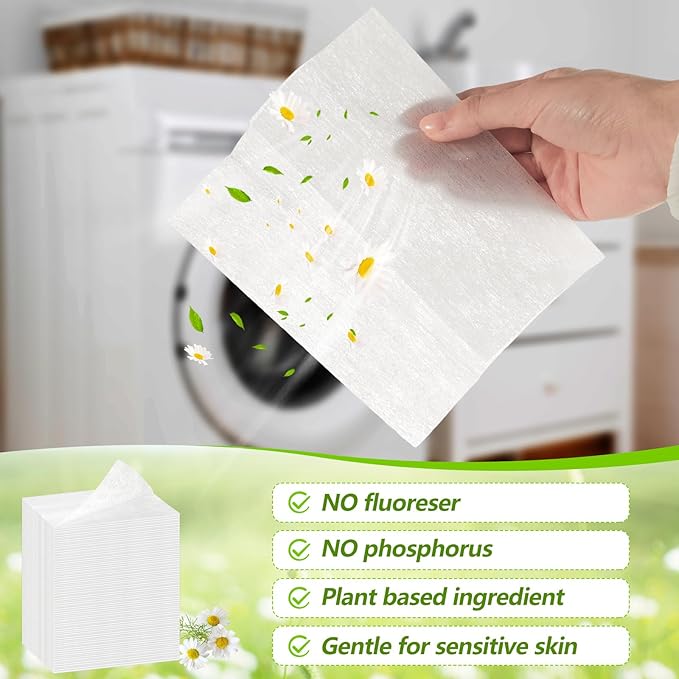 Heigble 600 Count Dryer Sheets Bulk Fabric Softener Fresh Scent Dryer Sheets Naturally Softens and Removes Static Cling, Ideal for Households, Sensitive Skin