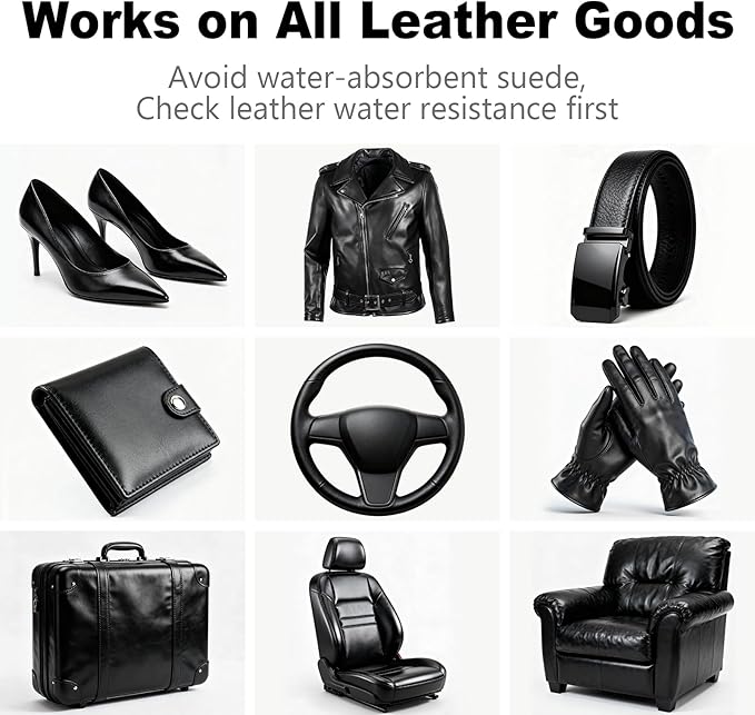 Black Leather Repair Kit, Black Leather Recoloring Balm, Leather Dye - Restore & Renew Scratch, Faded and Aged Leather & Vinyl Couches, Boots, Car Seats or Leather Furniture
