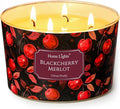 HomeLights Soy Wax Candles for Home Scented, 4-Wick Candles in Blackcherry Merlot Scented, Aromatherapy Candles Gift for Parties, Relaxing, Eclectic Mixed Styles, 18oz