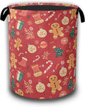 Merry Christmas Laundry Basket, Laundry Hamper Waterproof Oxford Cloth Tote Collapsible,Clothes Storage Bucket Decorative Toy Organizer For Bathroom Bedroom 16" x 20.8"
