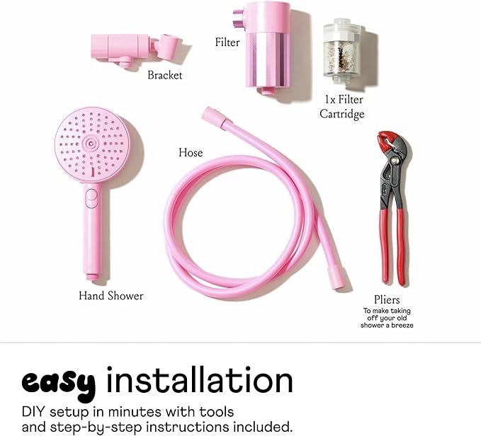Sproos! - Handheld Showerhead with Filter Set, High Performance Filtration System for Healthier Hair and Skin, Extra Long 70 Inch Hose, 3 Customized Spray Functions, Yellow