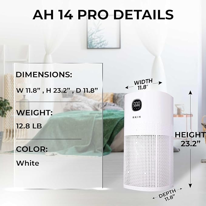 Smart Air Purifier Bundle with 3+ Year Filters – WiFi & App Control, PM2.5 Monitor, Large Room Air Cleaner for Pets, Smoke, Odors & Pollen – Covers Up to 663 sq ft with Auto, Turbo & Quiet Sleep Mode