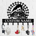 Personalized Train Metal Keys Hooks,Custom Name Metal Train Keys Hooks,Black Metal Train Wall Home Storage Decorative Keys Hooks,Key Holder Hooks for Wall (Style B)
