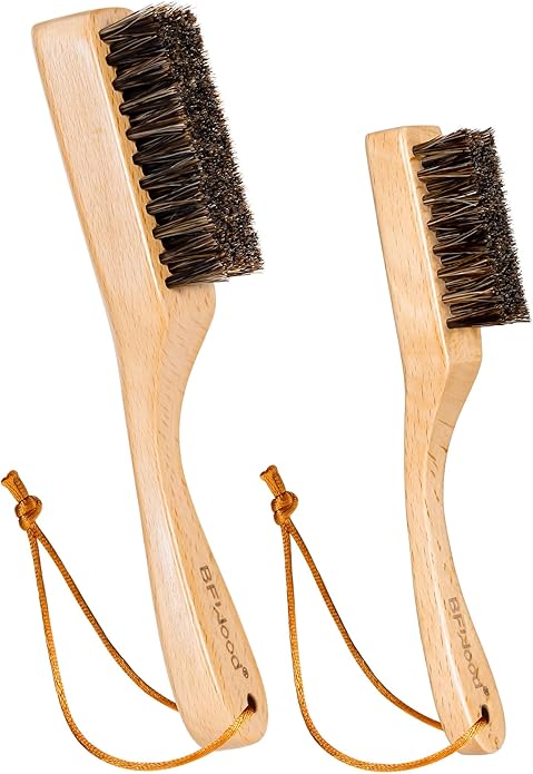 BFWood Horsehair Silver Brush - Detailing Brush Set for Silverware - Jewelry Cleaning Brushes for Sterling, Cutlery, Metal - Perfect Match for Silver Polish
