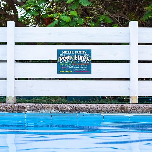 Custom Pool Sign, Pool Rules Make Memories For Pool Decor Sign, 10x14 Inches, Rust Free .040 Aluminum, Fade Resistant, Made in USA by Sigo Signs