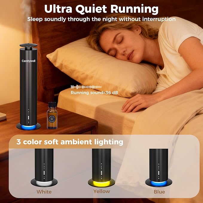 Waterless Scent Diffuser - Essential Oil Diffuser for Home & Office, 1500 Sq Ft Coverage, Remote & APP Control, Quiet Operation with Ambient Lighting, Child & Pet Friendly, 4 Fl Oz Capacity