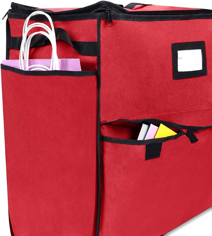 ProPik Christmas Storage Organizer, Gift Bags, Bows, Ribbons and Wrapping Accessories Container (Red)