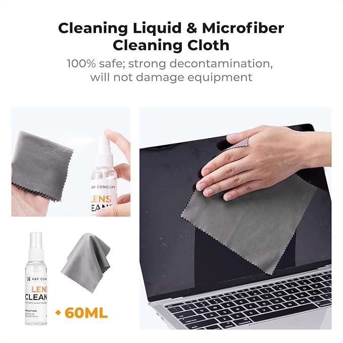 K&F CONCEPT 6-in-1 Laptop Computer Keyboard Cleaner - Screen Cleaning Kit All-in-One with Gel & Spray Solution for MacBook and Other Computers