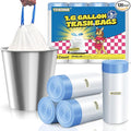 T.FORING 1.6 Gallon Mini Trash Bags Drawstring - 120 Count Strong Small Garbage Bags Unscented,White Trash Can Liners Strong Little Waste Basket Bags 6 Liter for Home Bathroom Office Car