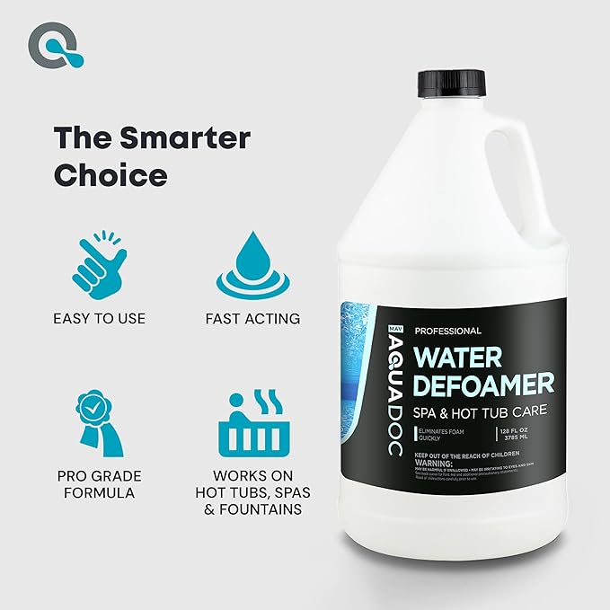 Hot Tub Defoamer - Spa Defoamer for Hot Tub Owners 128oz, Spa Anti Foam to Keep Foam Down, Hot Tub Chemicals Made in USA - AquaDoc