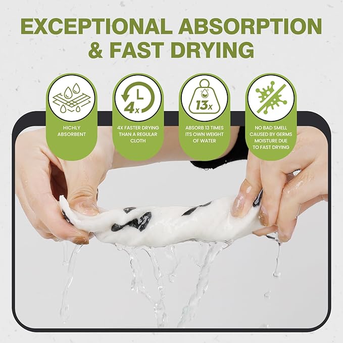 Yelasenari Swedish Dishcloths for Kitchen Reusable 6 Pack Kitchen Towels No Odor Quick-Drying Reusable Paper Towels Reusable Paper Towels Washable for Countertop Sink Kitchen