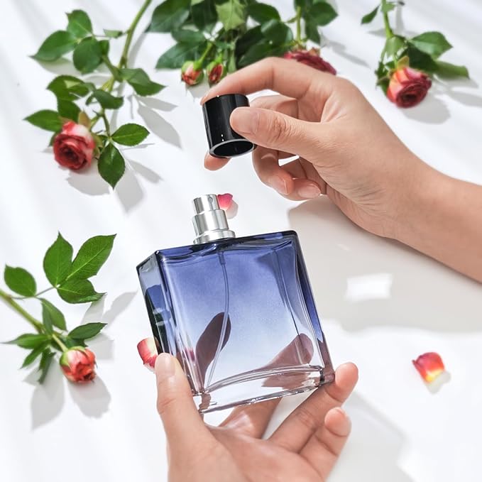 Yerpkefey 100ml/3.4 Oz Glass Spray Bottle Perfume Atomizer,Empty Refillable Perfume Spray Bottle with 3 Kinds of Dispenser (A3)