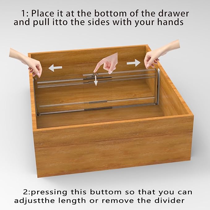 SPEREELER 3 Pack Adjustable Drawer Dividers for Clothes,6" High Expandable From 12-20" Clear Drawer Organizers, PC Plastic Separators for Dresser/Bedroom/Bathroom/Kitchen/Office Storage