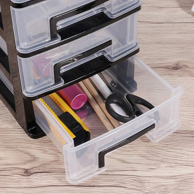 Desktop Storage 4 Drawer Mini Desktop Drawers Plastic Drawer Organizer Storage Container Drawers Cosmetic Makeup Organizer