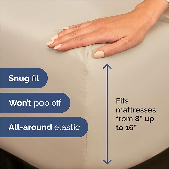 King 6 Piece Sheet Set - Comfy Breathable & Cooling - Ultra Soft Hotel Luxury Bedding Set with 8-16 Inch Deep Pockets - 1 Flat & 1 Fitted Sheet & 4 Pillowcases - Cozy, Wrinkle Free & Easy Care - Wheat