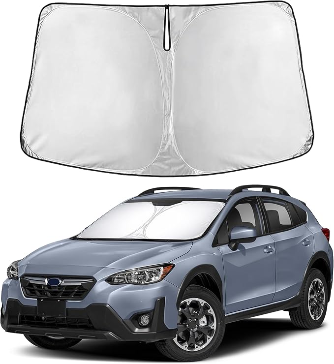 EcoNour Windshield Sun Shade Compatible for Subaru Crosstrek 2018–2023 | SUV Front Window Sunshade | Foldable Sun Visor Protector | UV & Heat Blocking | Keeps Interior Cool & Protected