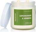 M&SENSE Lemongrass Verbena Scented 11.6oz 70 Hours Burn Non Toxic Natural Soy Wax Long Lasting Summer Scented Candle for Home Decor Aromatherapy Best Smelling Gifts for Him