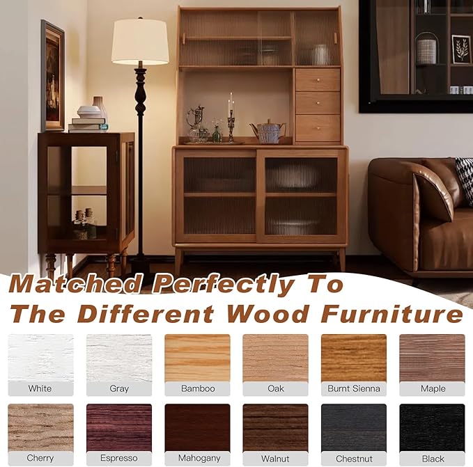 Furniture Touch Up Markers, 12 Colors New Upgrade Furniture Pens, Wood Markers, 19 Pcs Wood Scratch Repair Tools Kit with Polish Wax, Wood Putty, for Cracks, Holes, Stains, Floors, Tables, Cabinets