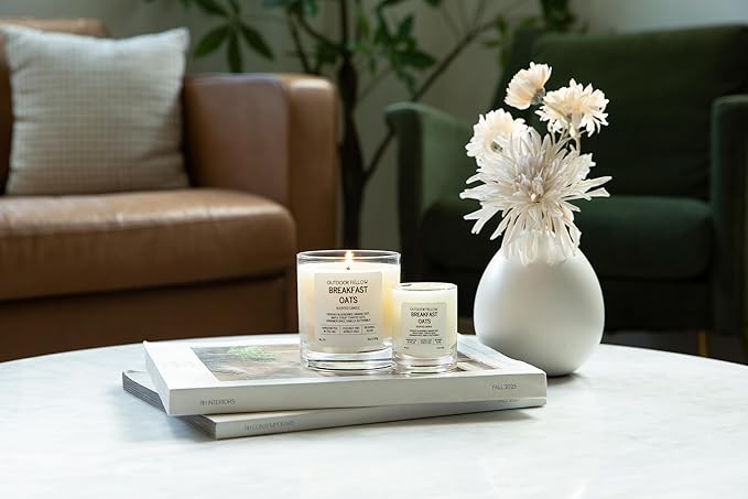Outdoor Fellow Breakfast Oats Scented Candle – Vanilla, Maple & Cinnamon – Non Toxic Coconut Apricot Wax – Reusable Jar Candle – 8oz Fall Candle for Home