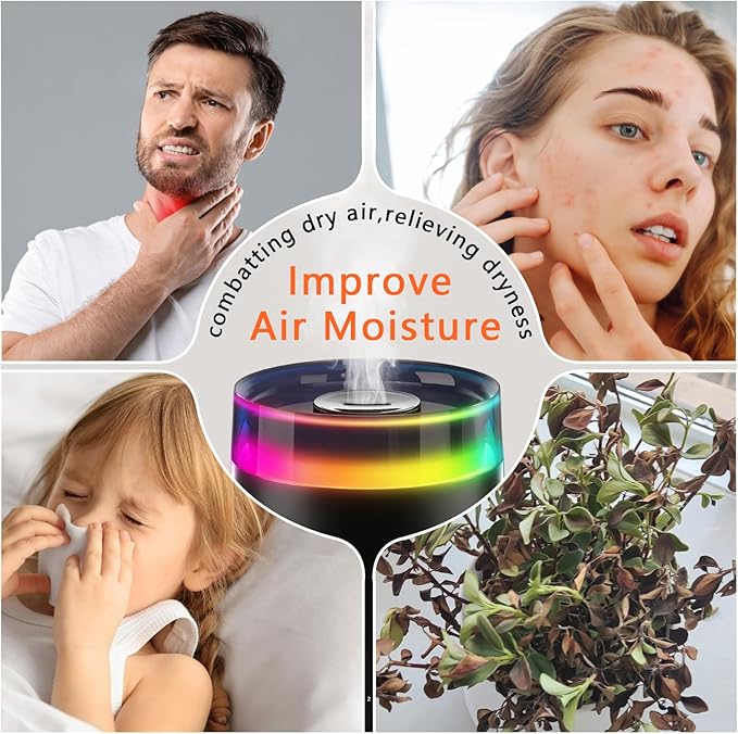 Humidifiers for Bedroom Home,3L Top Fill Cool Mist Humidifier for Baby Nursery,Essential Oil Diffuser for Large Room,3 in 1 uiet Ultrasonic Humidifier for,Office,Plant,Nursery,BPA FREE(Black)