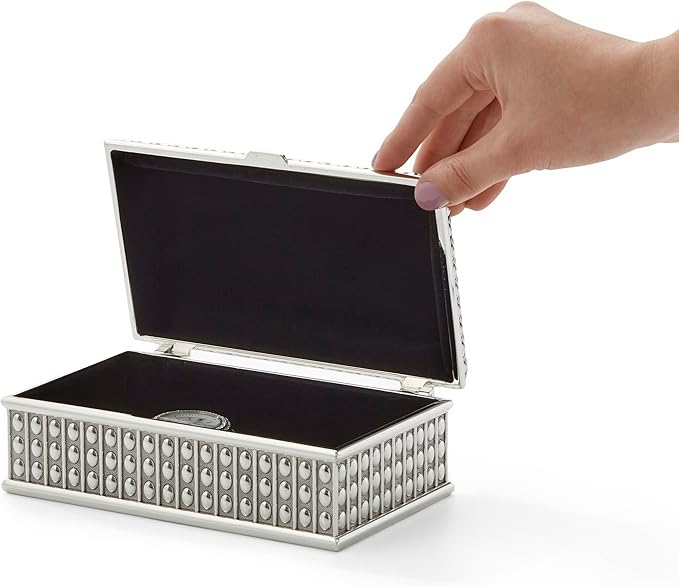THINGS REMEMBERED Engraved Beaded Texture Jewelry Box (Free Customization), Antique Inspired Engraved Keepsake Box, Personalized Gifts for Women