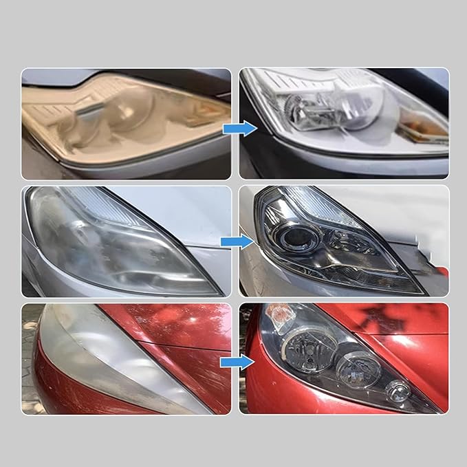 Estytop Auto Yunn Headlight Cleaner,Autoyunn Headlight Restoration Kit, Automotive Headlamp Restoration Fluid,Yellowed Automotive Headlamps,Blurring Enhanced Crystalline (1set)