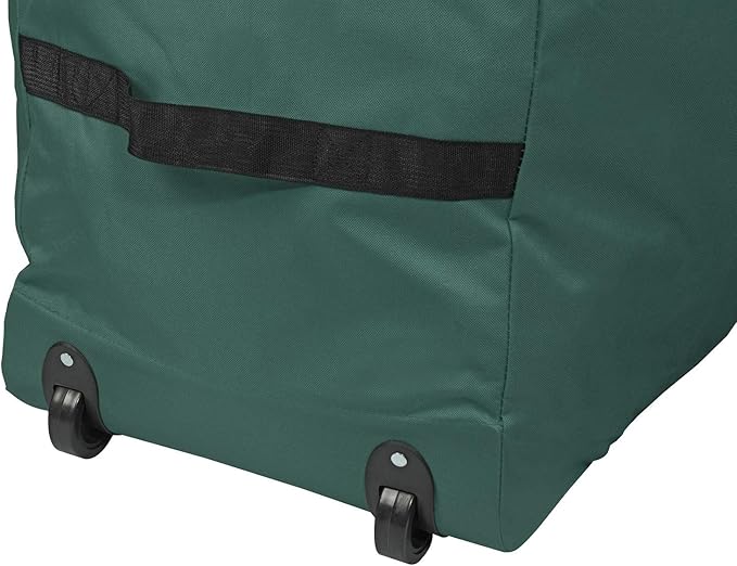 ProPik Rolling Christmas Tree Storage Bag, Fits Up to 7.5 Ft. Tall Disassembled Holiday Tree, 22" x 16" x 50", Large Heavy Duty Xmas Storage Container with 2 Wheels & Handles, 600D Oxford (Green)