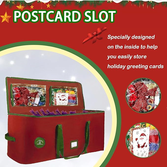 Christmas Tree Storage Bag 7.5Ft Tree Storage containers Bags 2 Piece Set with Small Storage Bag for Xmas Decorations (Green)