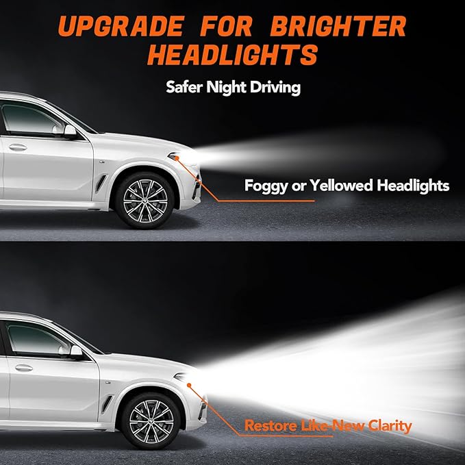 CUKWUYBY Headlight Restoration Kit Headlight Cleaner Head Light Cleaner Removing Yellowing Oxidized with Headlight Cleaner Coating Agent Sponge Towel (Scratches & Damages Cannot be Repaired)