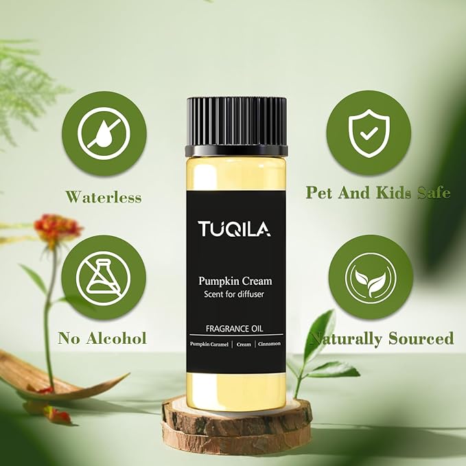 Waterless Diffuser Oil Pumpkin Cream 20ML Sampler, Essential Scent Oil Usage Cold Air Waterless Diffuser, Hotel Luxury Air Scents Oils & Fragrance for Home