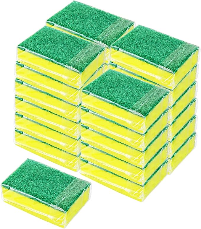 Kitchen Cleaning Sponges, Cleaning Sponges in Bulk, Non Scratch Dishwashing Sponges Scouring Pad Odor-Free Scrubbing Dish Sponge Suitable for Washing Dishes, Travel Apartments - 600 Pack