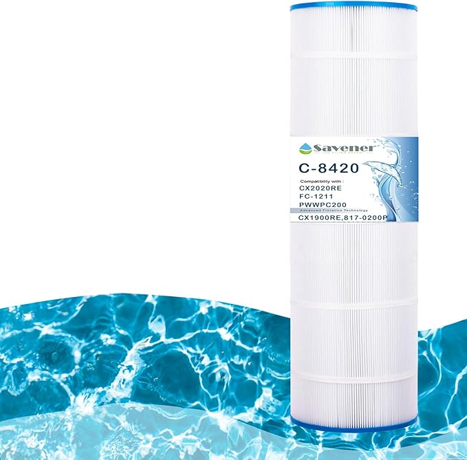 Savener® C-8420 Pool Filter Cartridge, Replaces Unicel C-8420, Filbur FC-1211, Hayward CX1900RE, Waterway Pro Clean 200, PWWPC200, PA190, 817-0200P, 200 Sq. Ft, 1 Pack