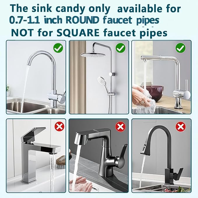 Kitchen Sink Faucet Organizer,Sponge Holder Caddy Rack Multifunction Shelf for Soap,Dish Accessories, Adjustable for 0.7-1.1 Inch Round Water Pipe (Either Side Silver)