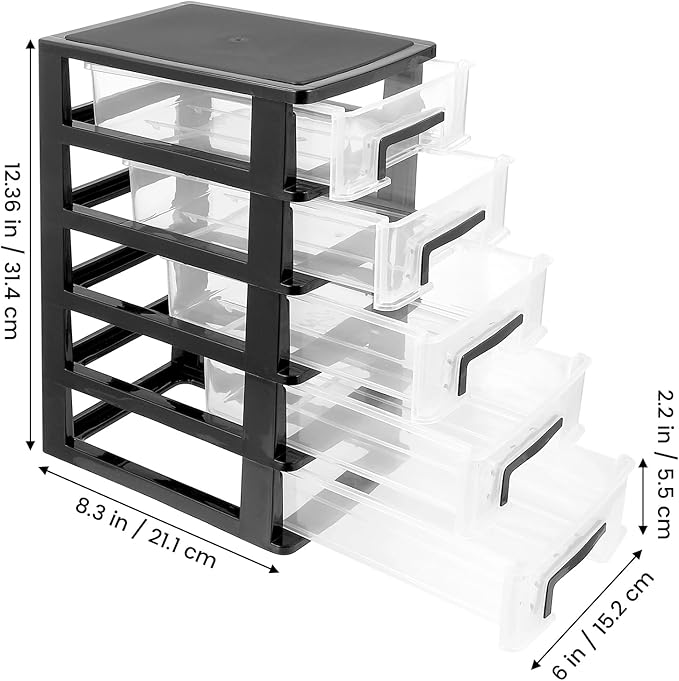 DOITOOL Plastic Storage Drawer Desk Organizer Versatile Drawer Type Storage Box for Sundries Cosmetics Jewelry and Headdress Home Office Desktop Organization