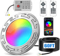 6 Inch Pool/Spa Lights for Inground Pool, 60FT 20W LED Inground Pool Light with Controller, Remote and APP Control, Color Changing Underwater Swimming Pool Lights for Wet Niche