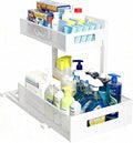 UINOFLE Under Sink Organizer, Adjustable Height 2 Tier Under Sink Organizers and Storage Multi-Purpose Under Sink Storage for Bathroom Kitchen
