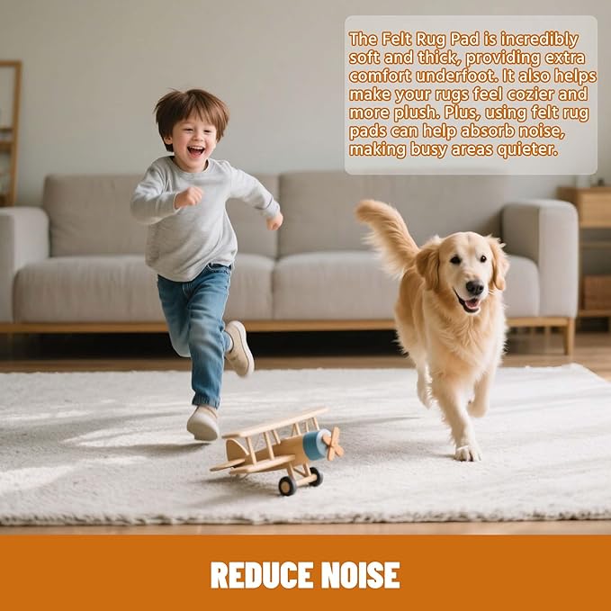 HOMEK 6' x 9' Non Slip Rug Pad Waterproof, 1/4" Thick 100% Felt +Rubber Rug Pad, Under Area Rug Pad Protective Cushioning Rug Pads Carpet Gripper Keep Rugs in Place, Safe for All Floors