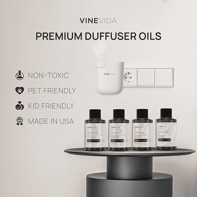 VINEVIDA Clean Collection (Pack of 4) - Diffuser Fragrance Oil Set - Cold Air Diffuser Oil