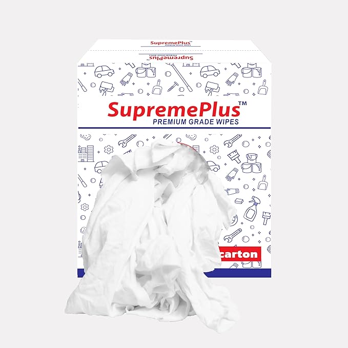 Recycled White T-Shirt Cleaning Rags (600 lbs. Pallet 24x25 lbs. Box) – Shop Rags Bulk for Oil, Stain, Grease, Paint, and Auto Cleaning, Multipurpose