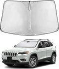 EcoNour Windshield Sun Shade for Jeep Cherokee SUV 2014–2021 2022 2023, Sun Visor for Front Windshield & Window Sunshade Cover, UV Heat Blocker & Protector, Car Accessories