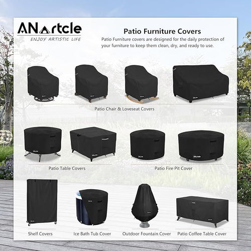 2-Seater Patio Loveseat Cover,58W x 32.5D x 31H Inches Outdoor Couch Cover,100% Waterproof Heavy Duty Patio Sofa Covers,Patio Furniture Covers,Black