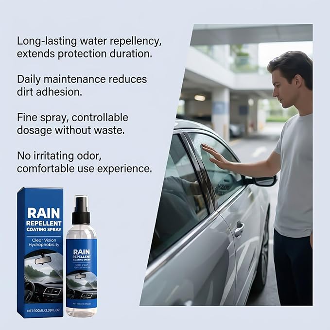 Hydrophobic Rain Guard, Anti-Fog Car Windshield Protector, 100ml Automotive Glass Cleaner and Rain Repellents, Sturdy Liquid Vehicle Accessory, Truck SUV RV Window and Mirror Protection