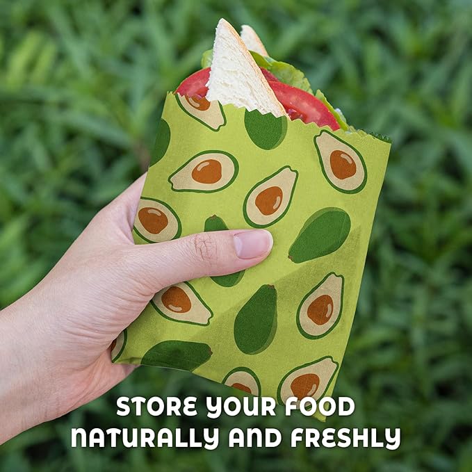 Akeeko Reusable Beeswax Food Wraps - Assorted 12 Pack, Reusable, Plastic-Free Food Storage, Sustainable Gifts, 3 Sizes (6S,4M,2L)