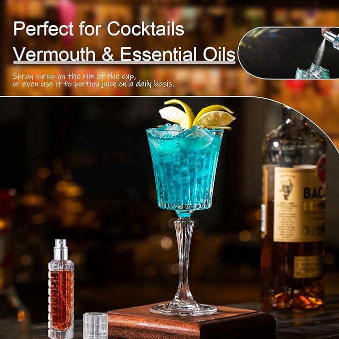 Premium Glass Atomizer Spray Bottle - 30ml Refillable Cocktail & Coffee Mister, Leak-Proof Food Safe Design for Vermouth, Bitters, Essential Oils, Bar & Kitchen